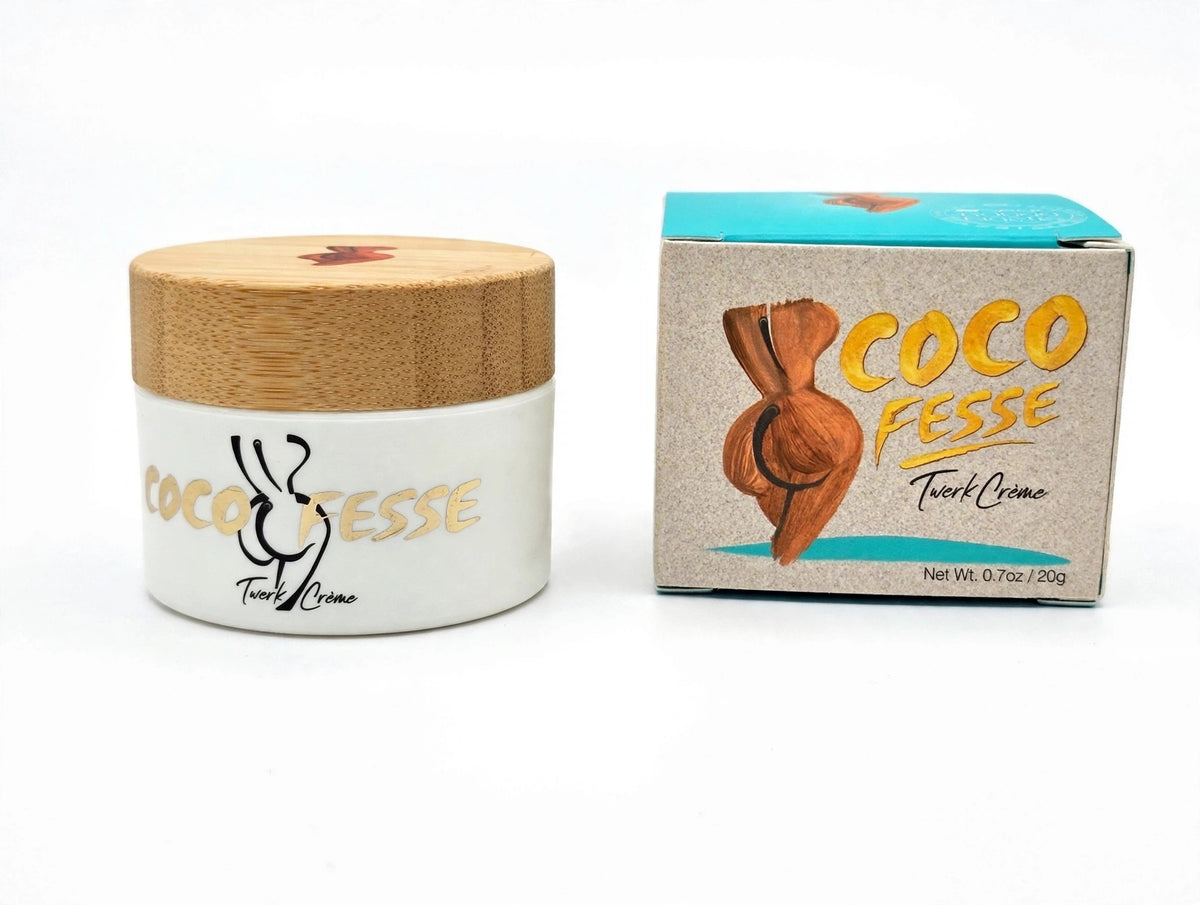Twerk Crème Deluxe Miniature jar with bamboo cap, front view