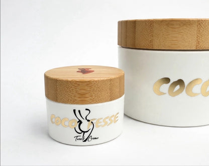 Twerk Crème Deluxe Miniature jar held in a hand to show travel size