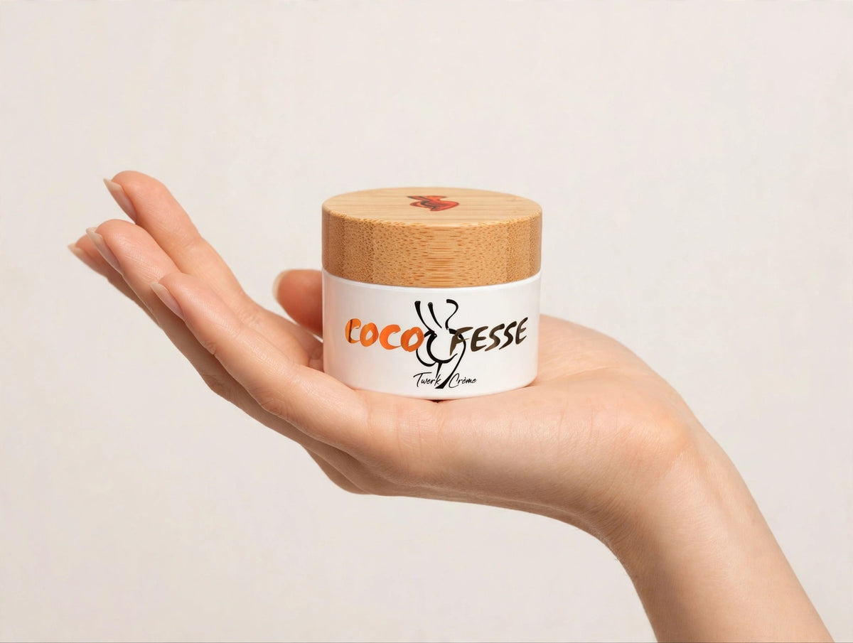 Twerk Crème Deluxe Miniature jar next to its box, Net Wt. 0.7 oz / 20 g